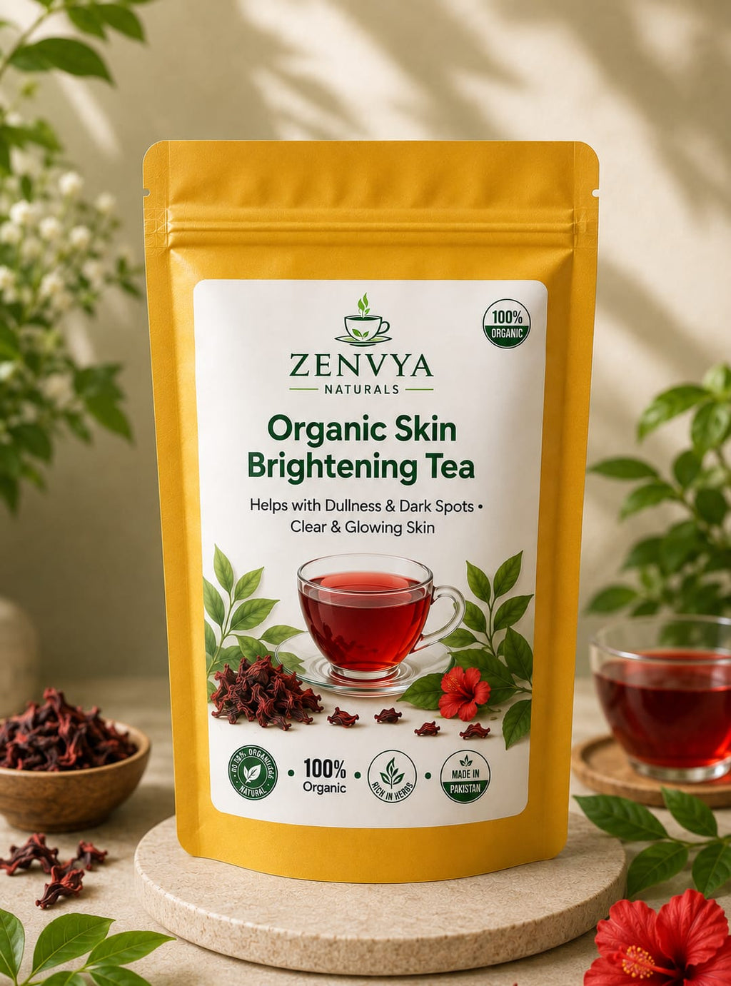 Herbal Skin Brightening Tea | Natural Glow Herbal Tea ( 1 Month Pack)